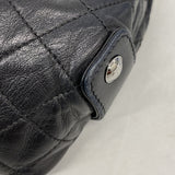 【6ie6942】シャネル ショルダーバッグ マトラッセ ラムスキン ブラック シルバー金具【中古】レディース