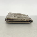 【6ie6943】シャネル 財布 カンボン レザー ブロンズ シルバー金具【中古】レディース