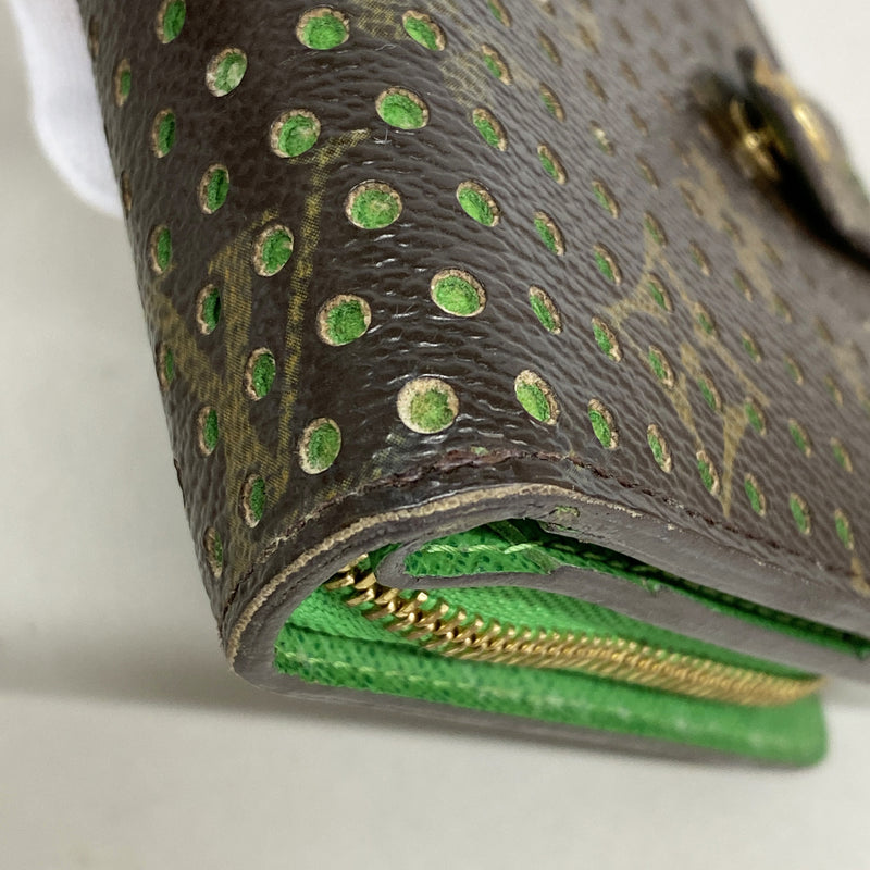 【6ie6956】ルイヴィトン 財布 モノグラム・ペルフォ コンパクトジップ M95218 ヴェール【中古】レディース