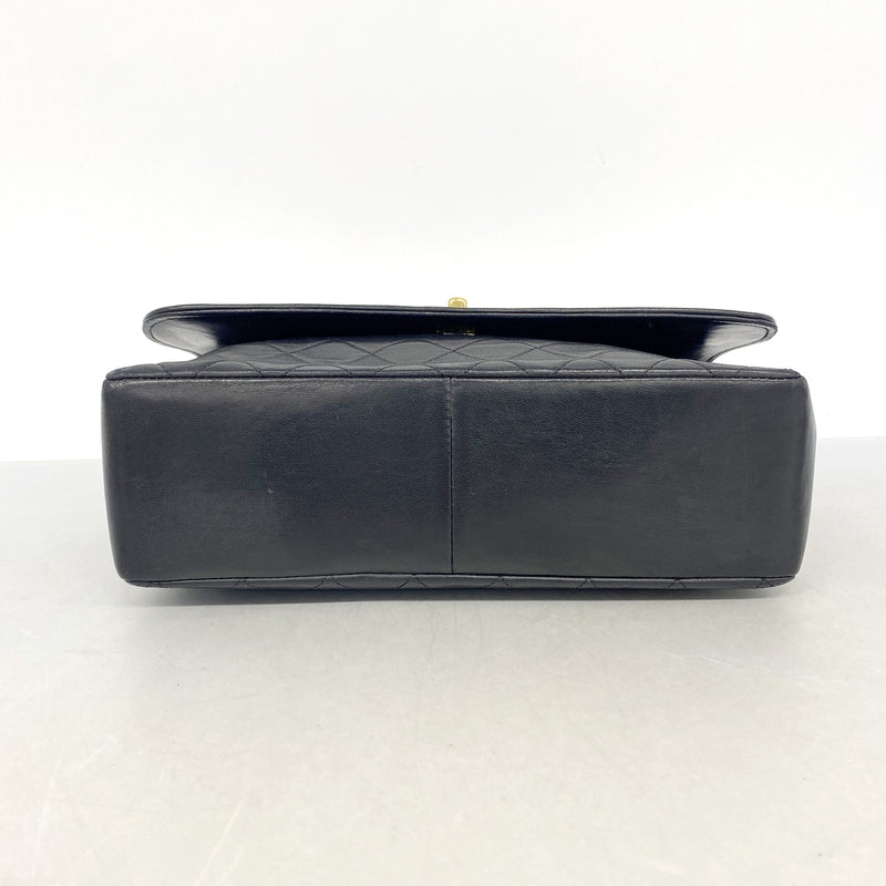 【6ie6959】シャネル ショルダーバッグ マトラッセ チェーンショルダー ラムスキン ブラック ゴールド金具【中古】レディース