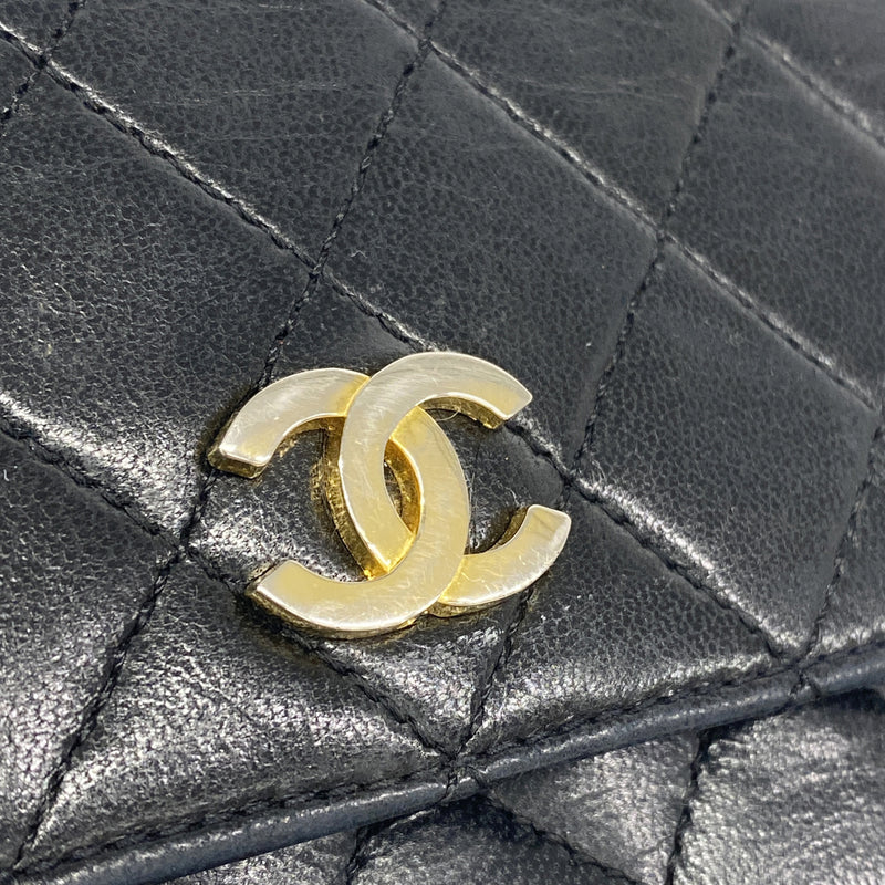 【6ie6960】シャネル ウエストバッグ マトラッセ ラムスキン ブラック ゴールド金具【中古】レディース