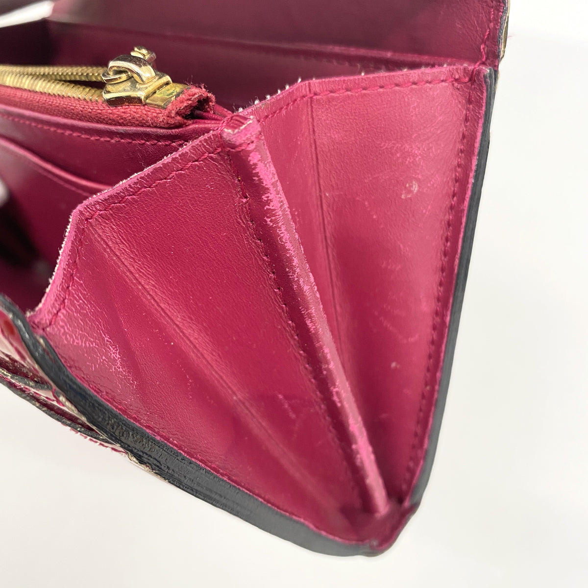 【6ie6965】ルイヴィトン 長財布 ヴェルニ ポルトフォイユサラ M90154 ローズアンディアン【中古】レディース