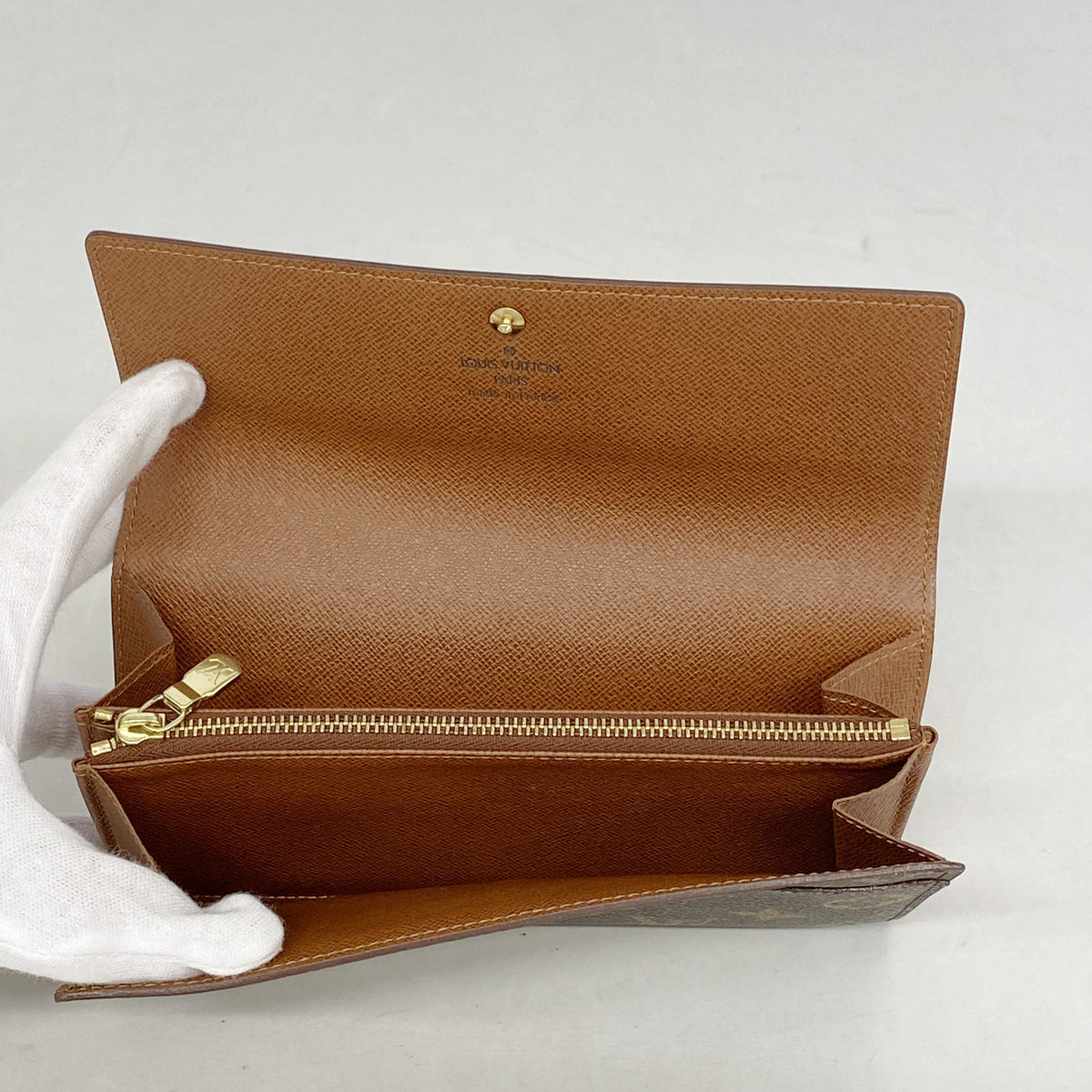 【6ie6975】ルイヴィトン 長財布 モノグラム ポシェットポルトモネクレディ M61725 ブラウン【中古】レディース