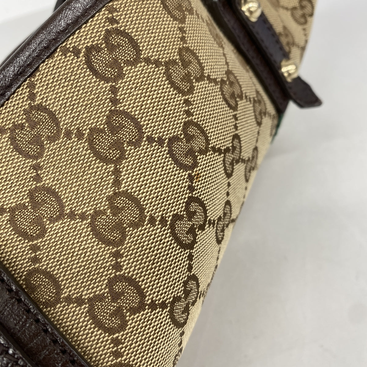【6ie6979】グッチ トートバッグ GGキャンバス/シェリーライン 137396 キャンバス ベージュ ゴールド金具【中古】レディース