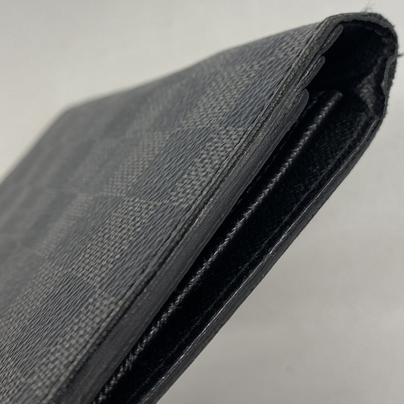 【6ie6986】ルイヴィトン 長財布 ダミエ・グラフィット ポルトフォイユブラザ N62665 ブラック グレー【中古】メンズ