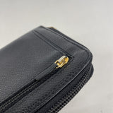 【6ie6987】シャネル 長財布 キャビアスキン ブラック ゴールド金具【中古】レディース