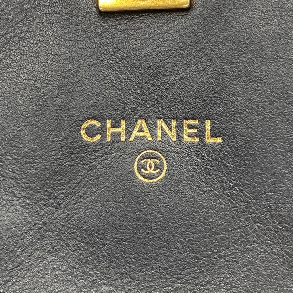 【6ie6988】シャネル ショルダーバッグ マトラッセ チェーンショルダー ラムスキン ブラック ゴールド金具【中古】レディース