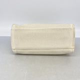 【6ie6989】シャネル チェーントート ドーヴィル キャンバス ホワイト シャンパンゴールド金具 2wayバッグ【中古】レディース