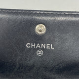 【6ie6990】シャネル 長財布 マトラッセ ラムスキン ブラック シルバー金具【中古】レディース