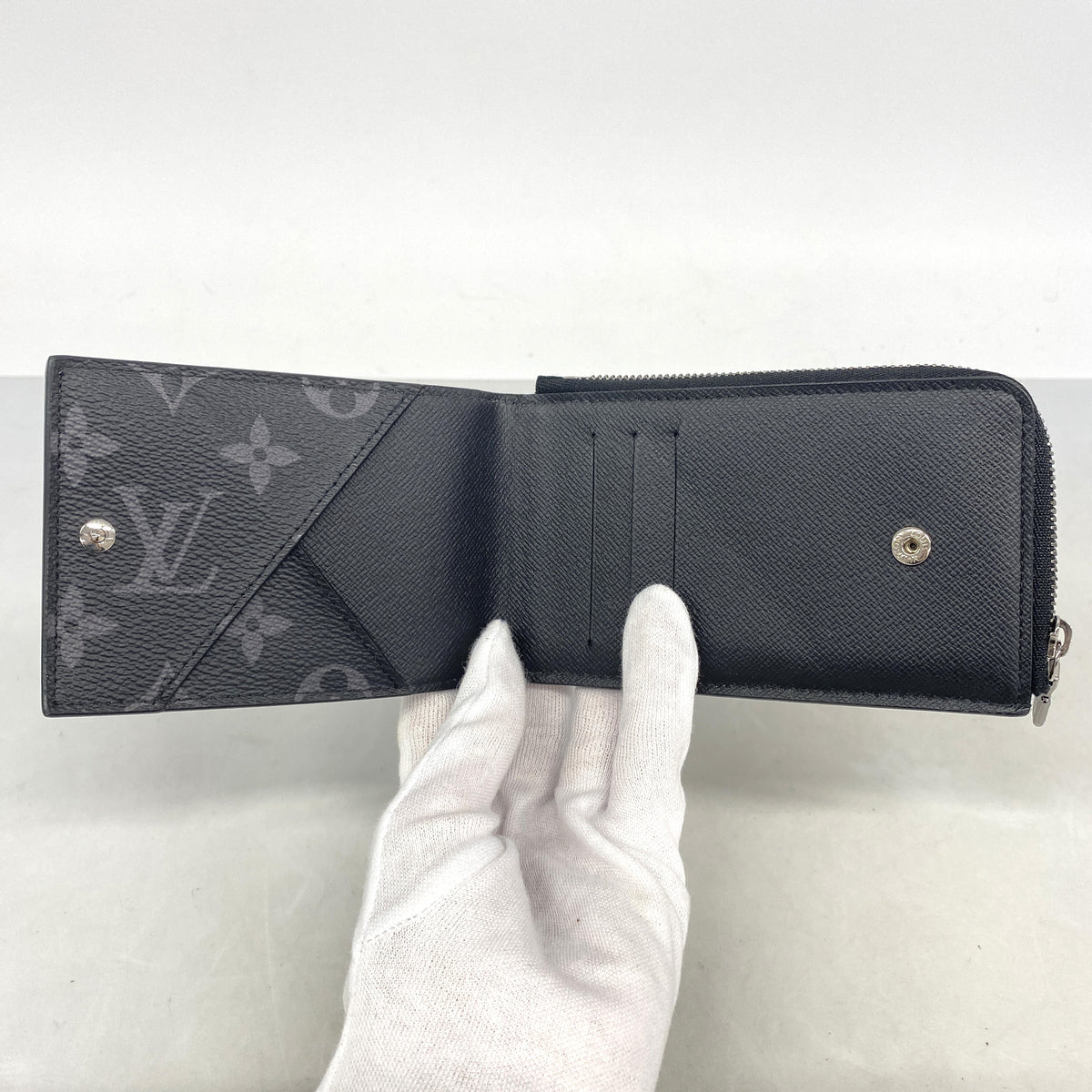 【6ie6997】ルイヴィトン 財布 モノグラム・エクリプス ハイブリッドウォレット M81568 ブラック【中古】メンズ