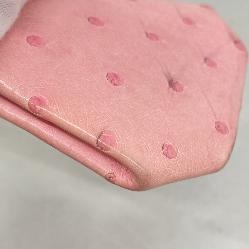【6ie7000】エルメス コインケース ヴァンキャルト オーストリッチ ローズバブルガム シルバー金具 Y刻印【中古】レディース