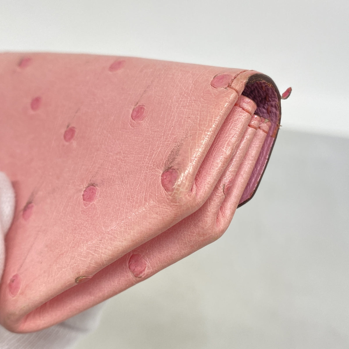 【6ie7000】エルメス コインケース ヴァンキャルト オーストリッチ ローズバブルガム シルバー金具 Y刻印【中古】レディース