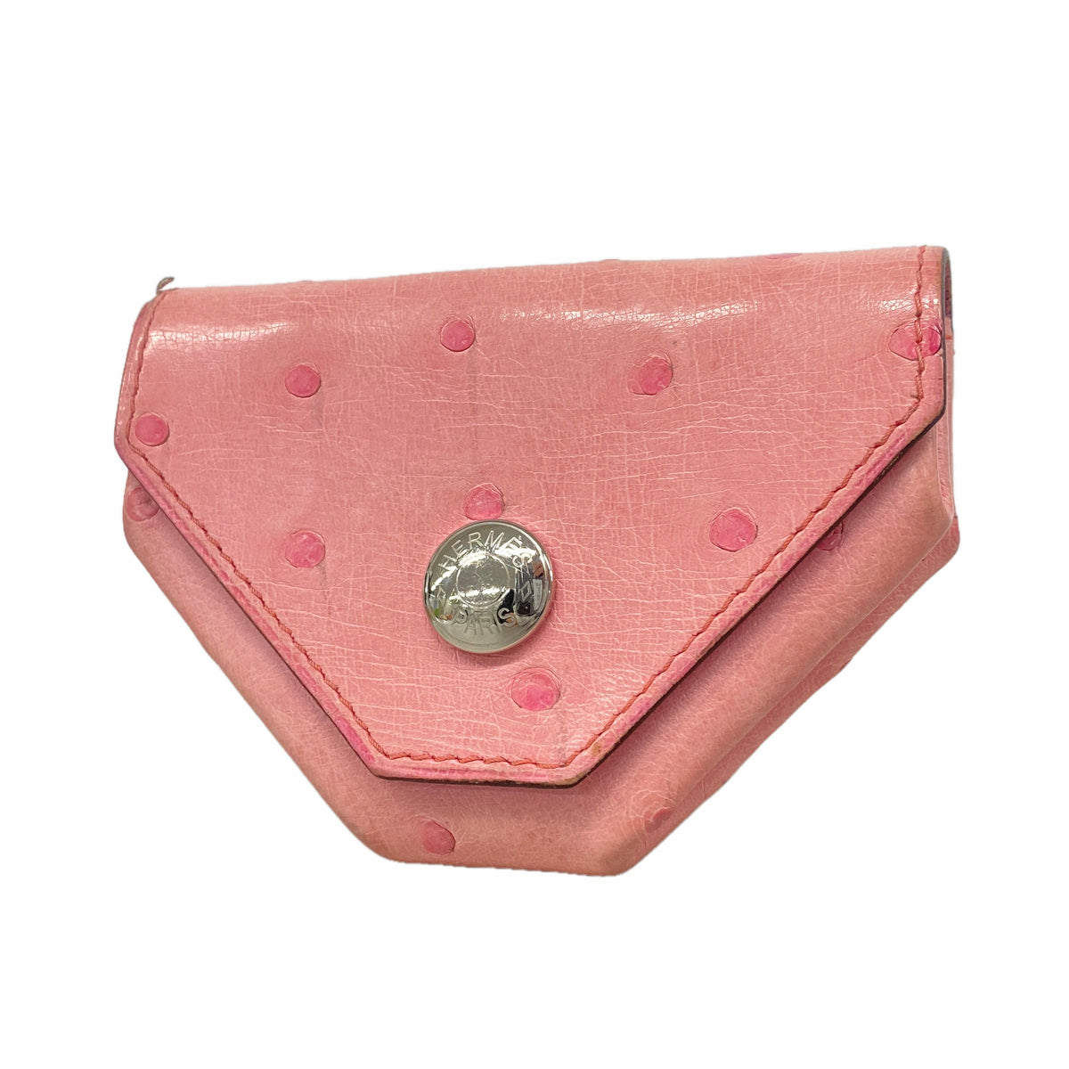 【6ie7000】エルメス コインケース ヴァンキャルト オーストリッチ ローズバブルガム シルバー金具 Y刻印【中古】レディース