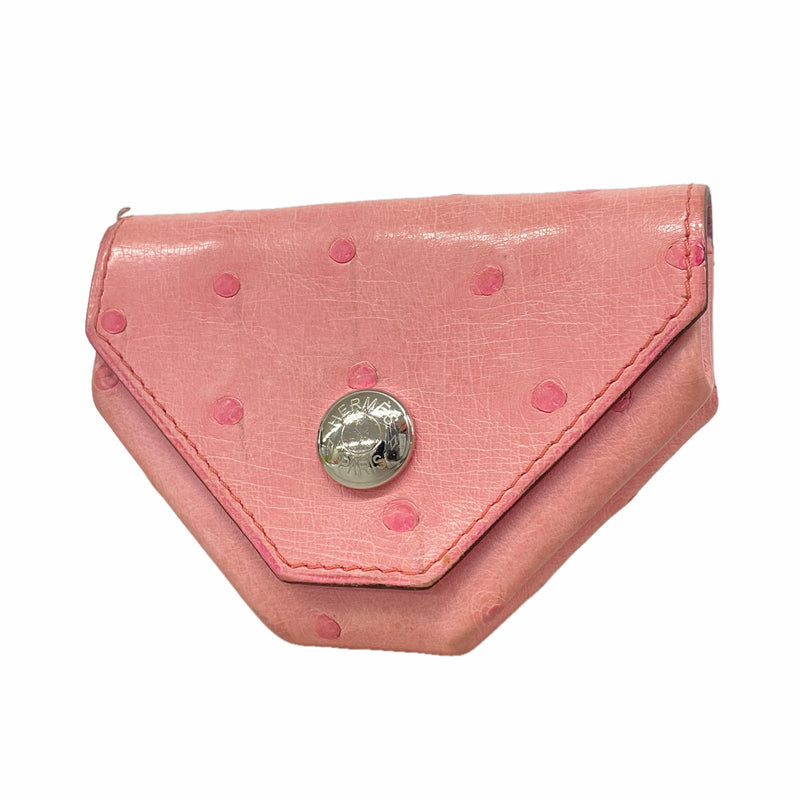 【6ie7000】エルメス コインケース ヴァンキャルト オーストリッチ ローズバブルガム シルバー金具 Y刻印【中古】レディース