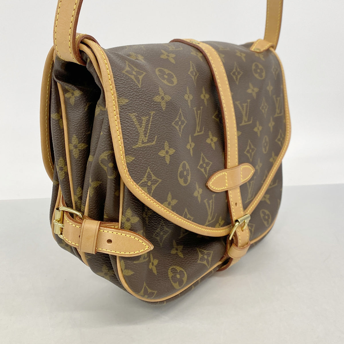【6ie7013-h】ルイヴィトン ショルダーバッグ モノグラム ソミュール30 M42256 ブラウン【中古】レディース