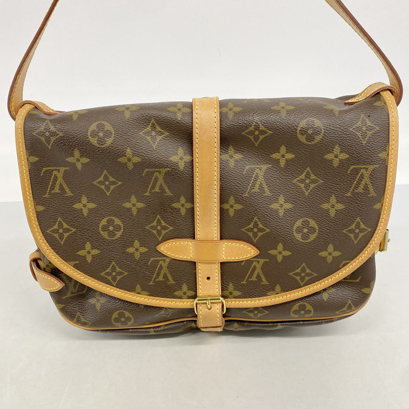 【6ie7013-h】ルイヴィトン ショルダーバッグ モノグラム ソミュール30 M42256 ブラウン【中古】レディース