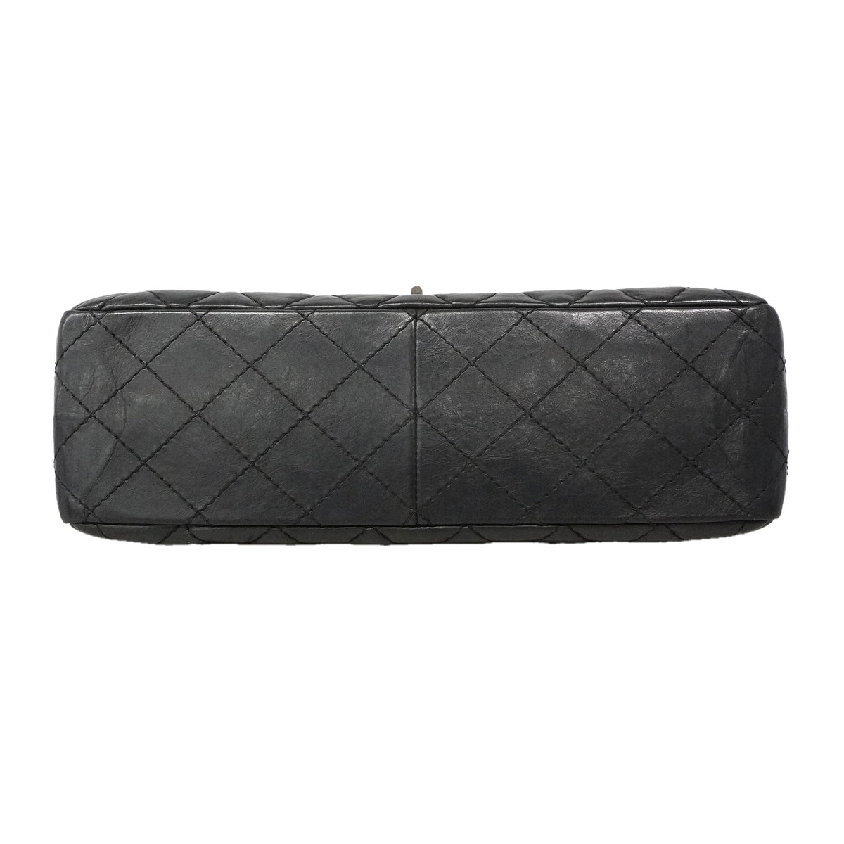 【6ie7017】シャネル ショルダーバッグ 2.55/マトラッセ Wフラップ Wチェーン レザー ブラック シルバー金具【中古】レディース