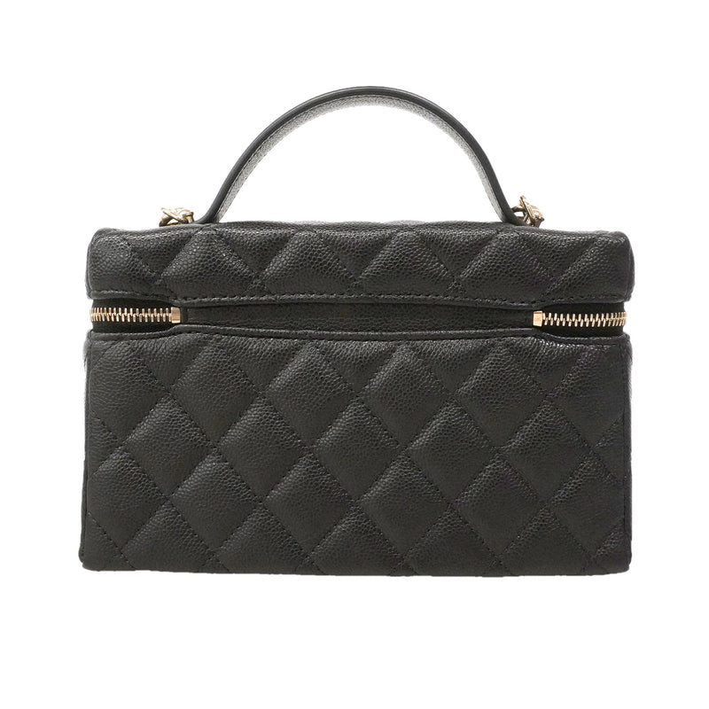 【6ie7018】シャネル ハンドバッグ マトラッセ チェーンショルダー キャビアスキン ブラック ゴールド金具 2wayバッグ【中古】レディース