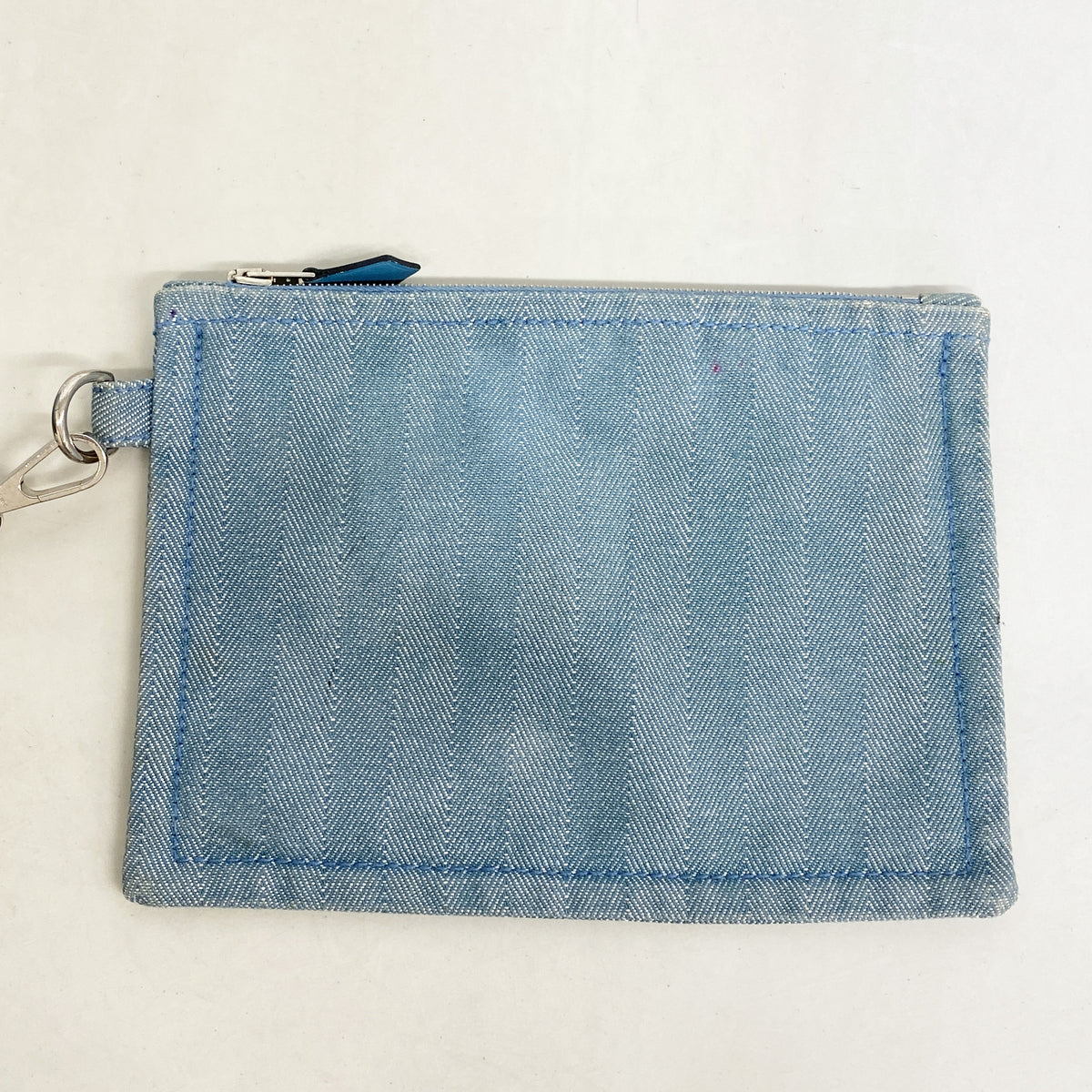 【6ie7041】エルメス トートバッグ ヴァルパライソMM トワルシェブロン ブルージーン シルバー金具【中古】レディース