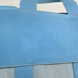 【6ie7041】エルメス トートバッグ ヴァルパライソMM トワルシェブロン ブルージーン シルバー金具【中古】レディース