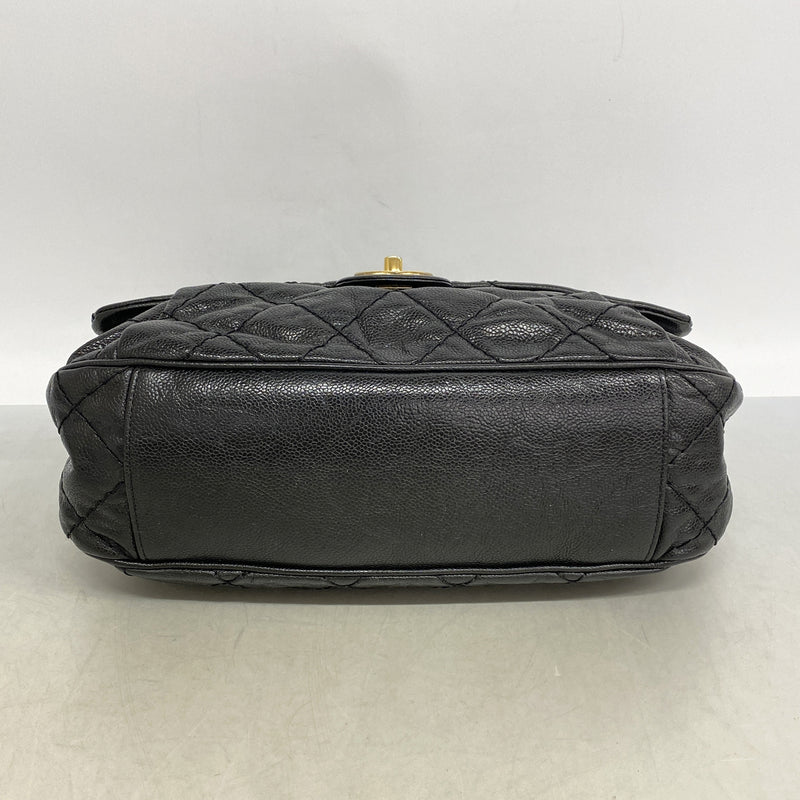 【6ie7061】シャネル ショルダーバッグ マトラッセ チェーンショルダー キャビアスキン ブラック ゴールド金具【中古】レディース
