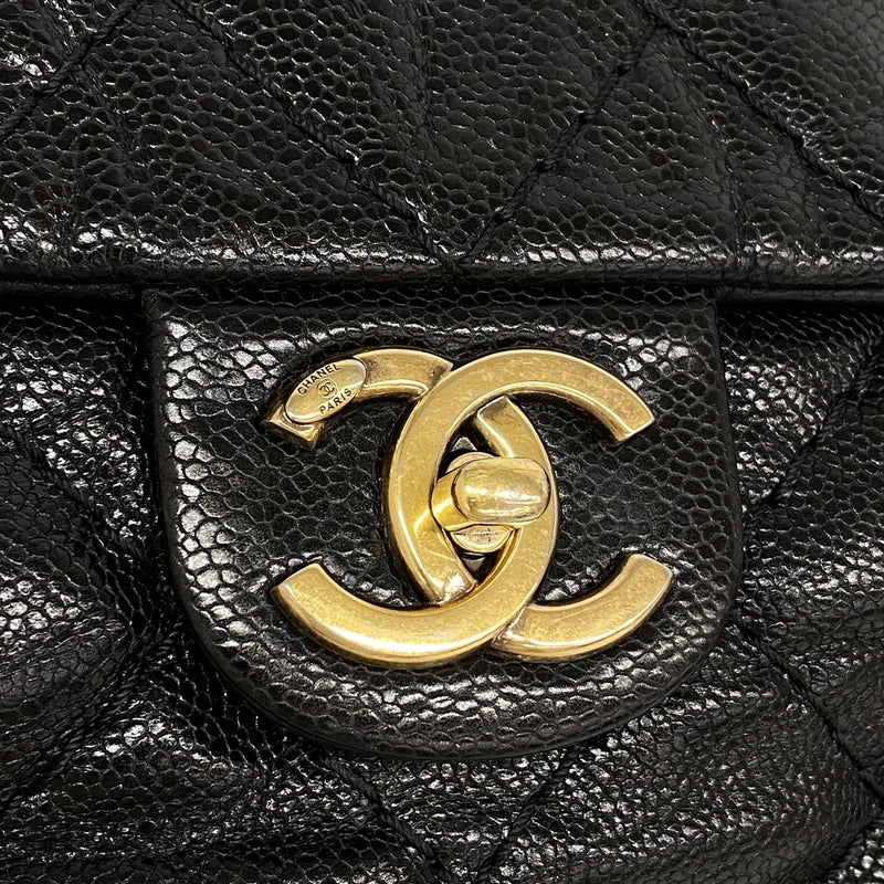 【6ie7061】シャネル ショルダーバッグ マトラッセ チェーンショルダー キャビアスキン ブラック ゴールド金具【中古】レディース
