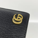 【6ie7079】グッチ カードケース GGマーモント 428737 レザー ブラック ゴールド金具【中古】メンズ レディース ユニセックス