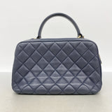 【6ie7080】シャネル ハンドバッグ マトラッセ チェーンショルダー ラムスキン ネイビー シャンパンゴールド金具 2wayバッグ【中古】レディース