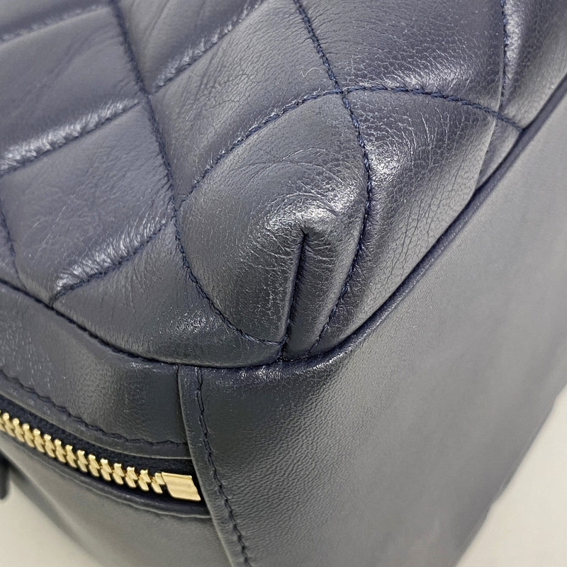 【6ie7080】シャネル ハンドバッグ マトラッセ チェーンショルダー ラムスキン ネイビー シャンパンゴールド金具 2wayバッグ【中古】レディース