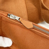 【6ie7081】エルメス トートバッグ ヴァルパライソPM トワルシェブロン オレンジ シルバー金具 □J刻印【中古】レディース