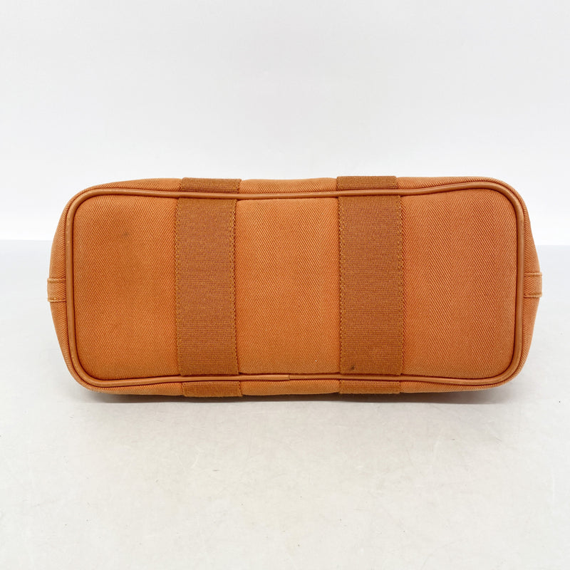 【6ie7081】エルメス トートバッグ ヴァルパライソPM トワルシェブロン オレンジ シルバー金具 □J刻印【中古】レディース