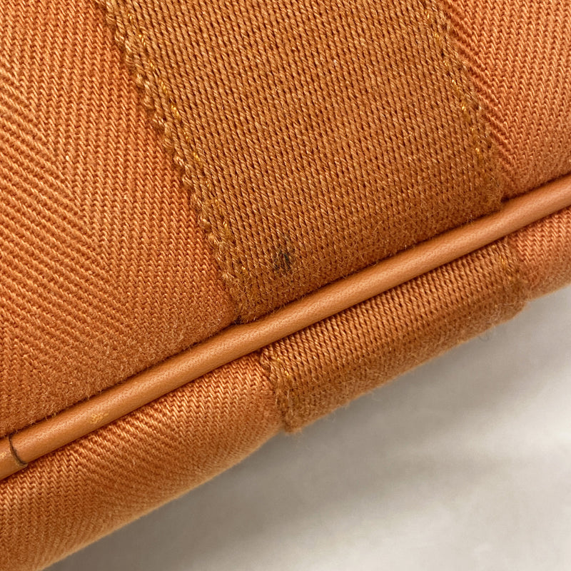 【6ie7081】エルメス トートバッグ ヴァルパライソPM トワルシェブロン オレンジ シルバー金具 □J刻印【中古】レディース