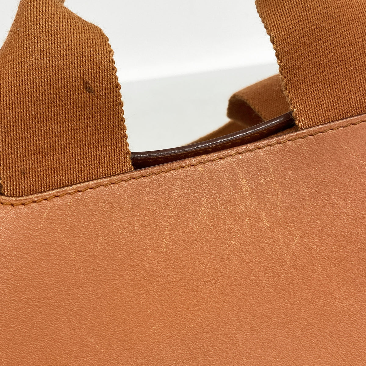 【6ie7081】エルメス トートバッグ ヴァルパライソPM トワルシェブロン オレンジ シルバー金具 □J刻印【中古】レディース