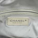【6ie7092】シャネル トートバッグ パリビアリッツ キャンバス シルバー アイボリー シルバー金具【中古】レディース