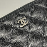 【6ie7110】シャネル 財布 マトラッセ キャビアスキン ブラック シルバー金具【中古】レディース