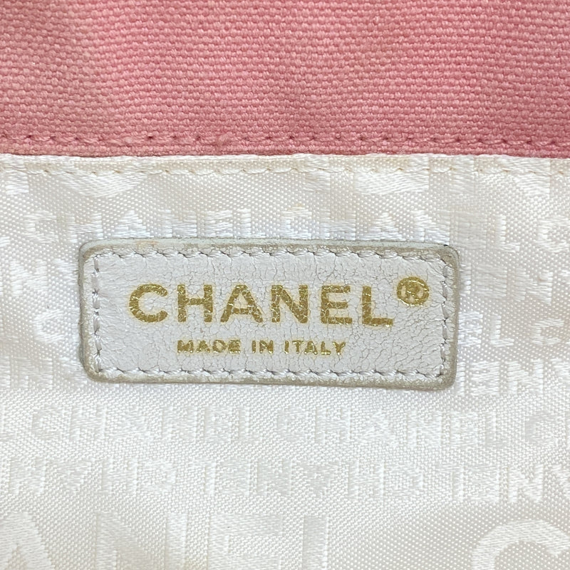 【6ie7120】シャネル ハンドバッグ マシュマロ キャンバス ホワイト ピンク ゴールド金具【中古】レディース