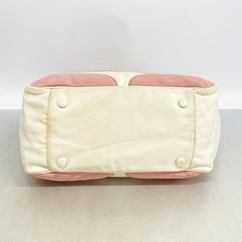 【6ie7120】シャネル ハンドバッグ マシュマロ キャンバス ホワイト ピンク ゴールド金具【中古】レディース