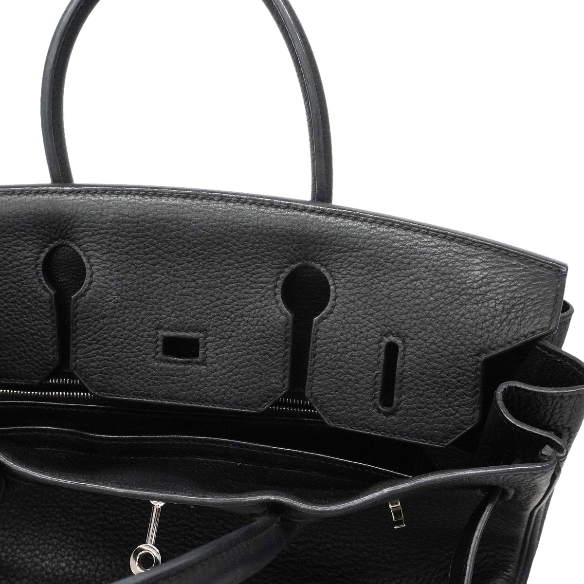 【6ie7132】エルメス ハンドバッグ バーキン30 トゴ ブラック シルバー金具 □M刻印【中古】レディース
