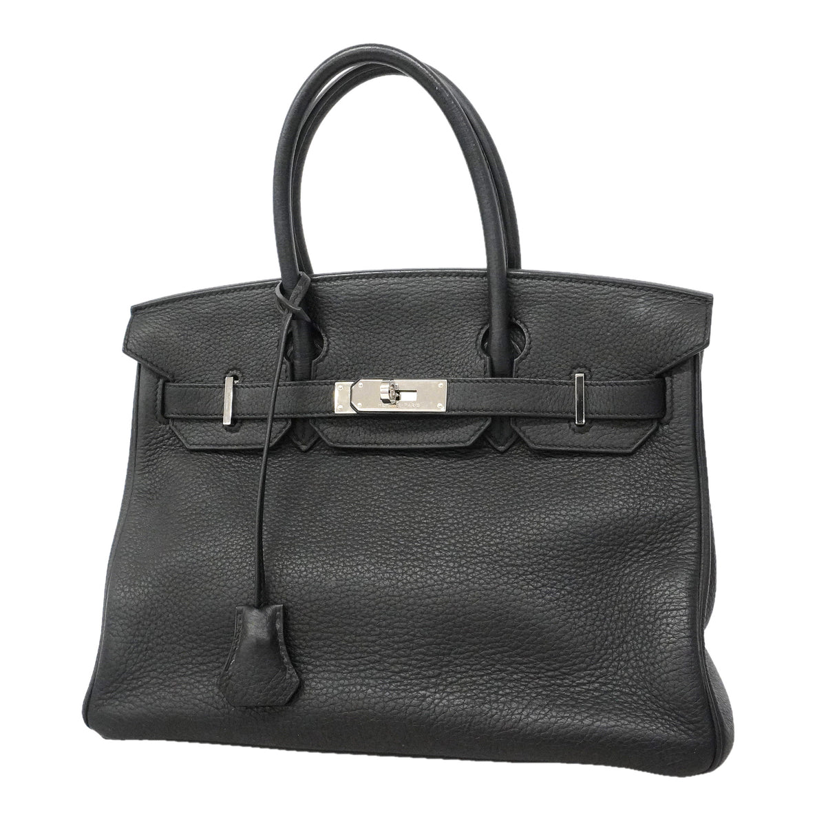 【6ie7132】エルメス ハンドバッグ バーキン30 トゴ ブラック シルバー金具 □M刻印【中古】レディース