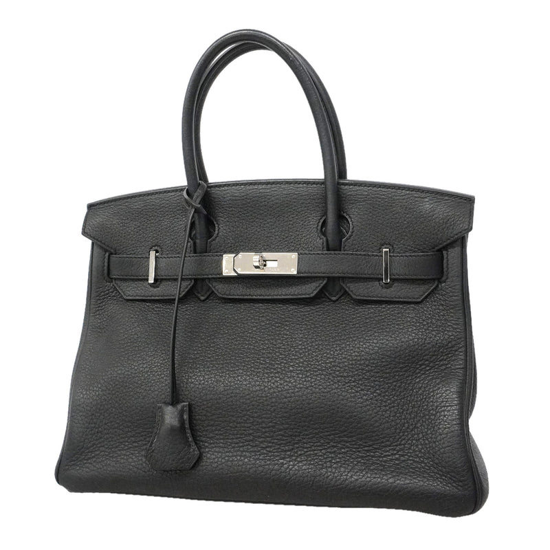 【6ie7132】エルメス ハンドバッグ バーキン30 トゴ ブラック シルバー金具 □M刻印【中古】レディース