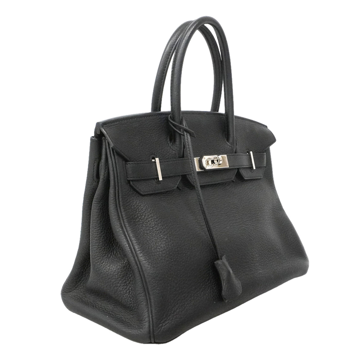 【6ie7132】エルメス ハンドバッグ バーキン30 トゴ ブラック シルバー金具 □M刻印【中古】レディース