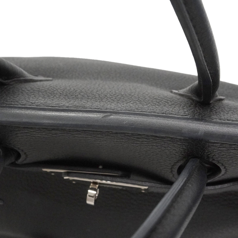 【6ie7132】エルメス ハンドバッグ バーキン30 トゴ ブラック シルバー金具 □M刻印【中古】レディース