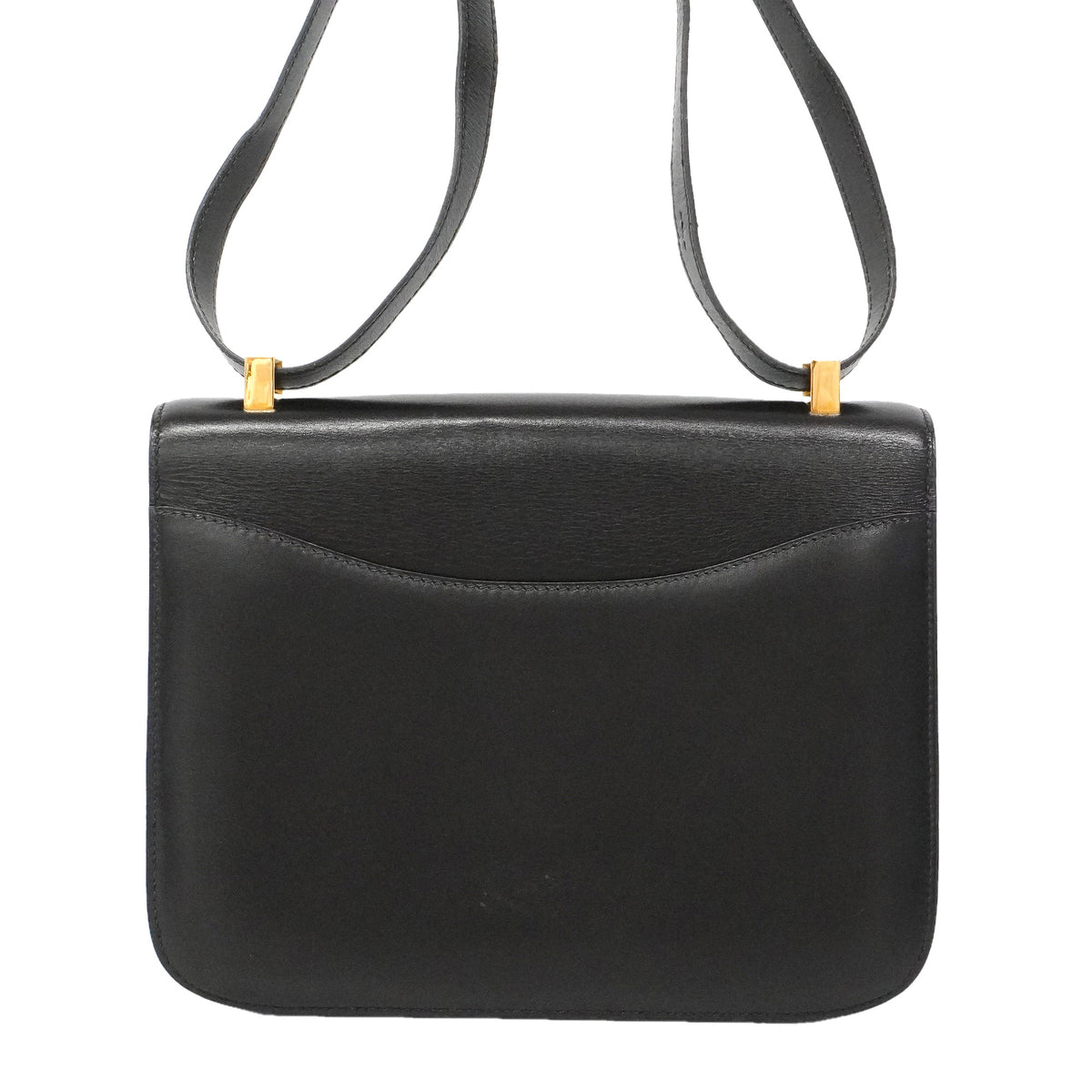 【6ie7133】エルメス ショルダーバッグ コンスタンス23 ボックスカーフ ブラック ゴールド金具 〇P刻印【中古】レディース