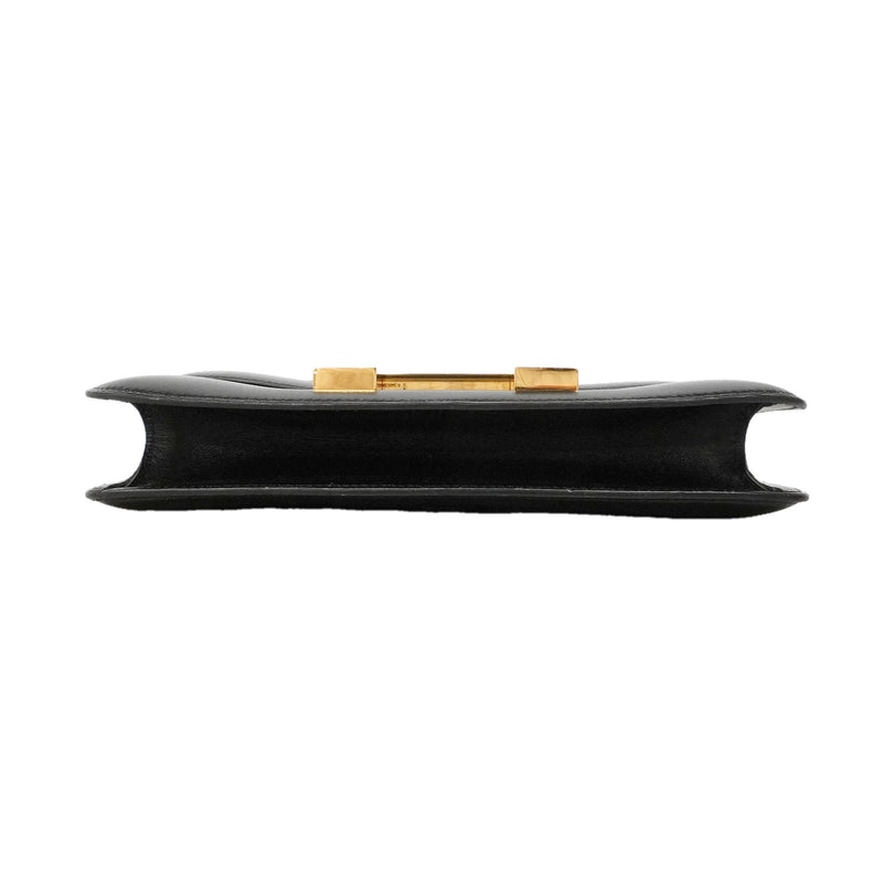 【6ie7133】エルメス ショルダーバッグ コンスタンス23 ボックスカーフ ブラック ゴールド金具 〇P刻印【中古】レディース