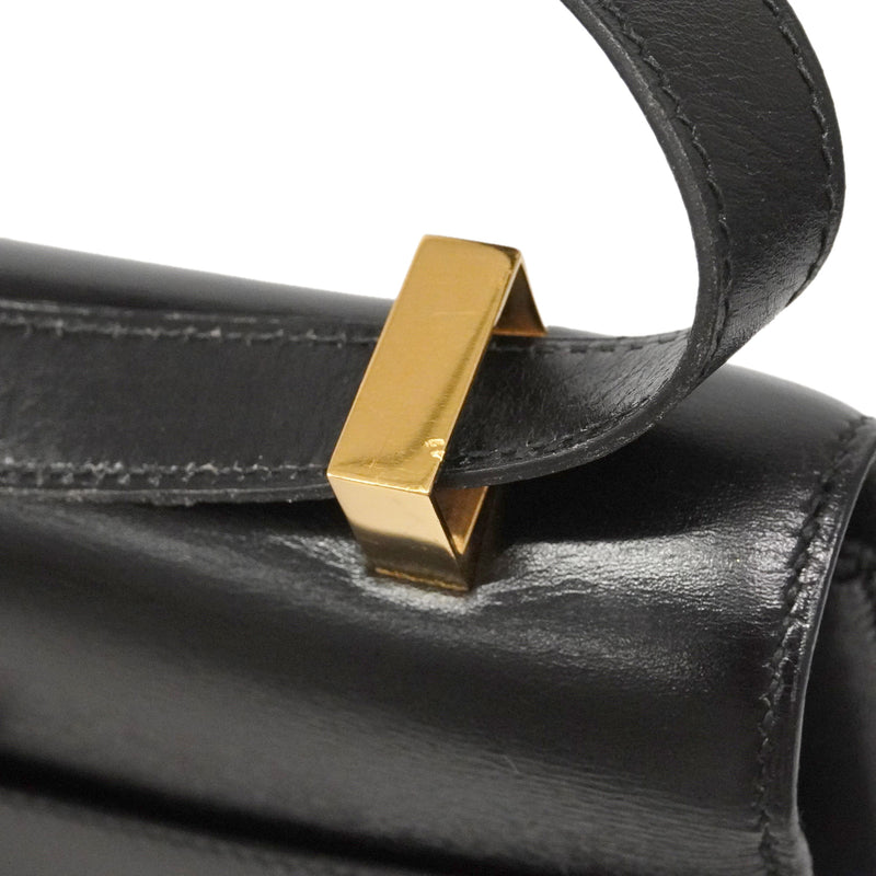 【6ie7133】エルメス ショルダーバッグ コンスタンス23 ボックスカーフ ブラック ゴールド金具 〇P刻印【中古】レディース