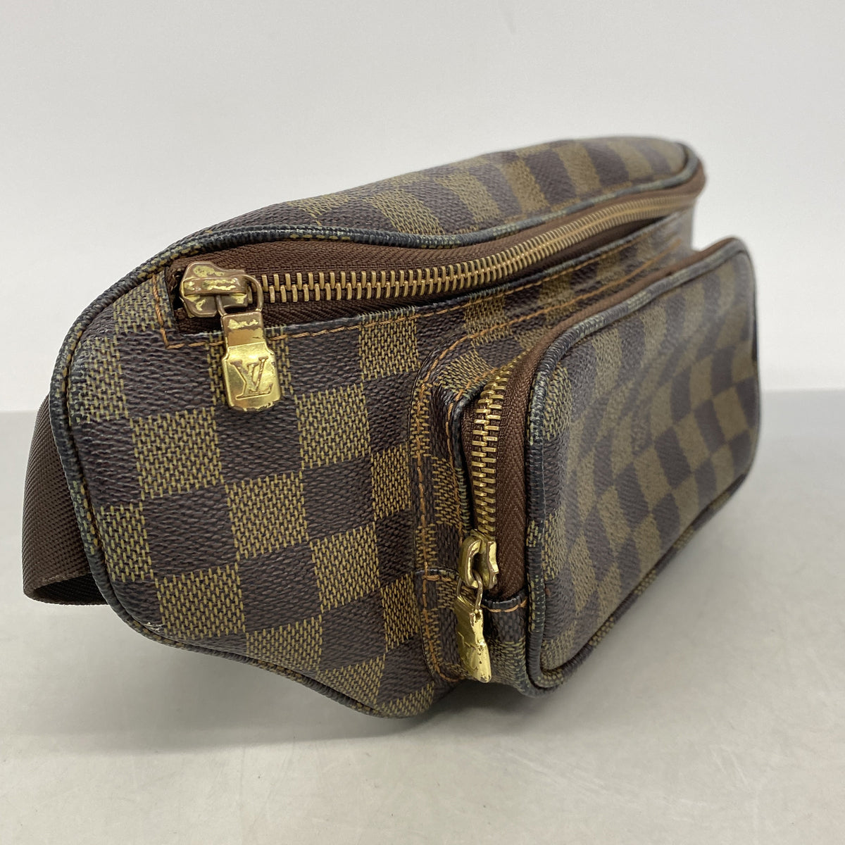 【6ie7143】ルイヴィトン ウエストバッグ ダミエ バムバッグメルヴィール N51172 エベヌ【中古】メンズ
