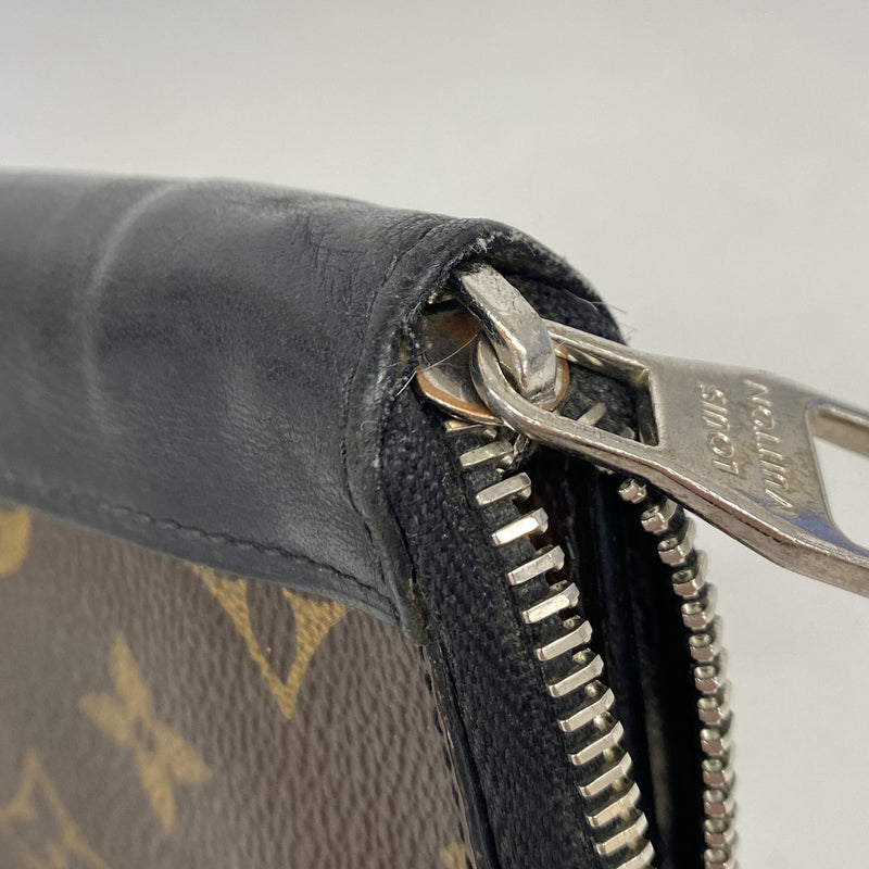 【6ie7146】ルイヴィトン 長財布 モノグラム・マカサー ジッピーウォレットヴェルティカル M60109 ブラウン ブラック【中古】メンズ