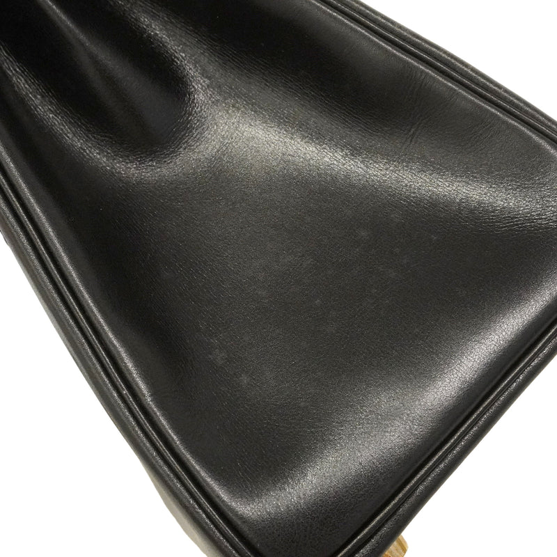 【6ie7162】エルメス ハンドバッグ ケリー32 ボックスカーフ ブラック ゴールド金具 □D刻印 2wayバッグ【中古】レディース