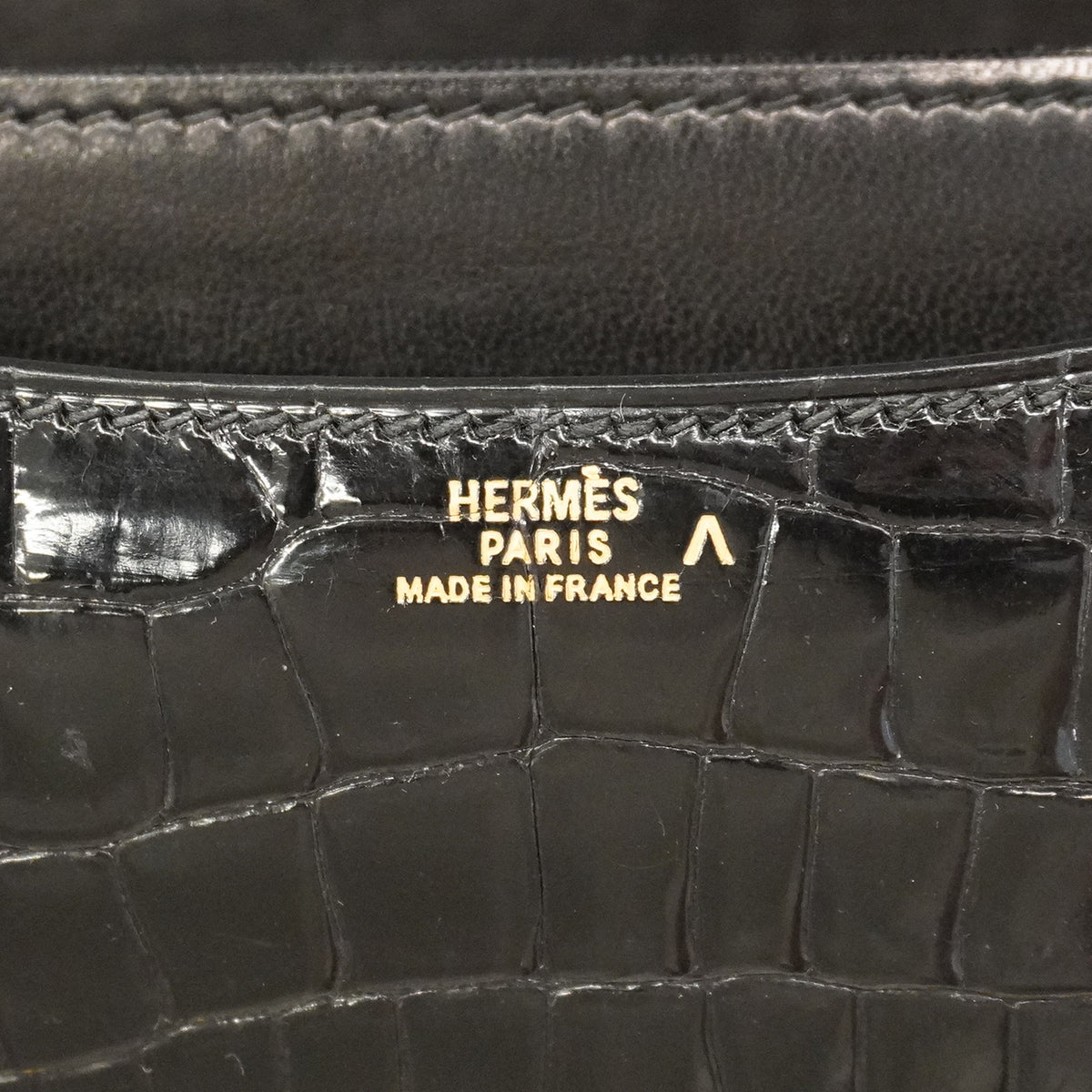 【6ie7163】エルメス ショルダーバッグ コンスタンスミニ ポロサス ブラック ゴールド金具 □C刻印【中古】レディース