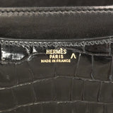 【6ie7163】エルメス ショルダーバッグ コンスタンスミニ ポロサス ブラック ゴールド金具 □C刻印【中古】レディース